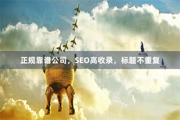 正规靠谱公司，SEO高收录，标题不重复